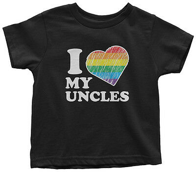 I Love My Uncles Toddler T-Shirt Niece Nephew Rainbow Gay Pride