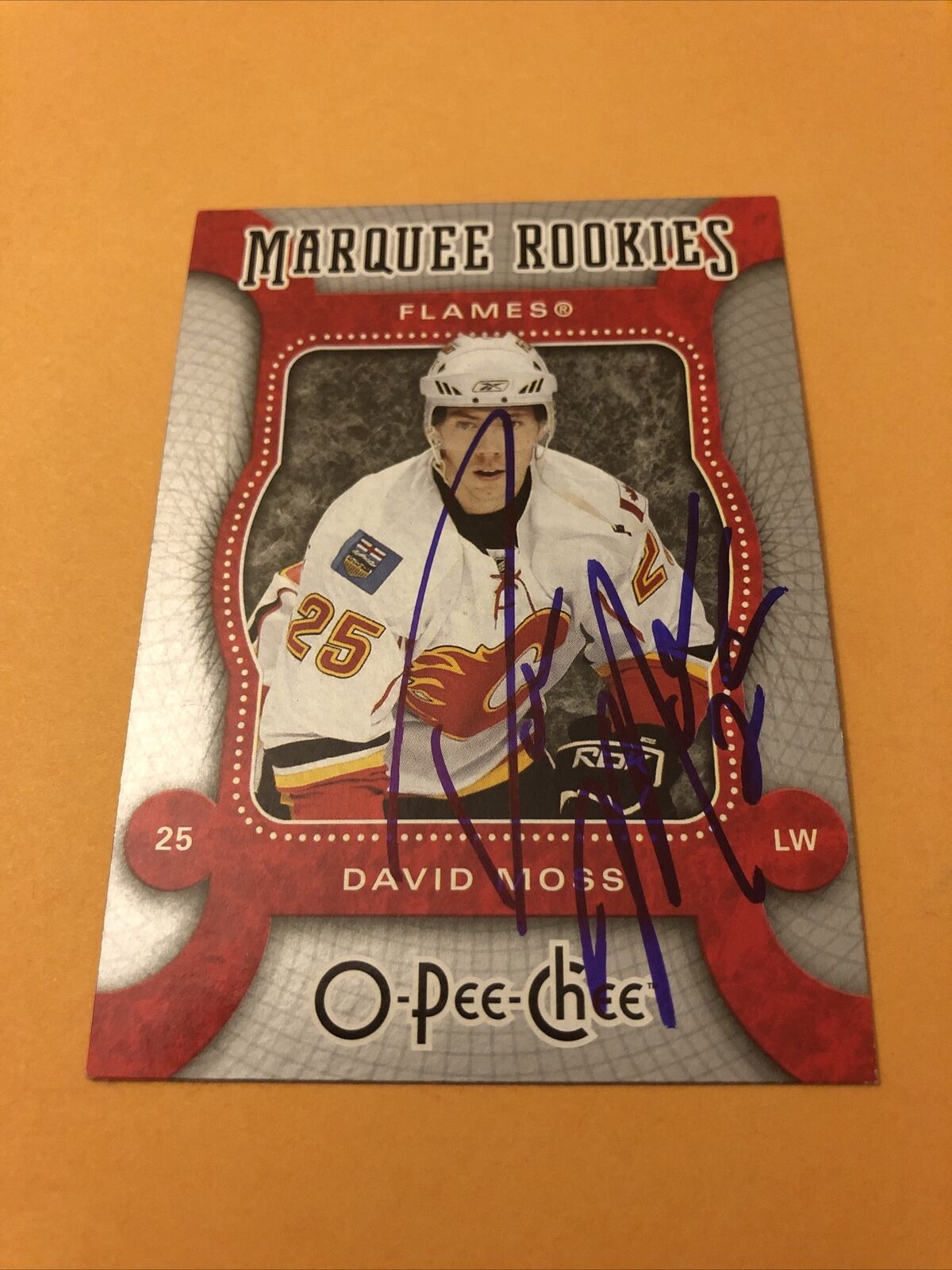 David Moss Signed Calgary Flames Rookie Card 3
