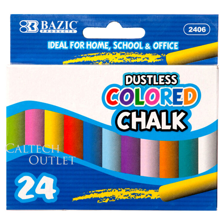 24pc Colored Chalk Assorted Drawing Colors