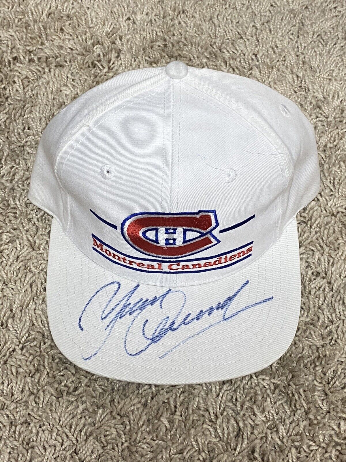 Yvan Cournoyer Signed Autographed Montreal Canadians Hat Jsa Coa * Rare Item *