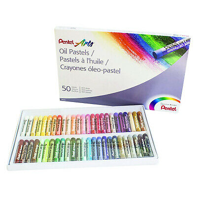 Pentel Professional Artist Drawing Kid Assorted Multi-color Oil Pastels 50 Count