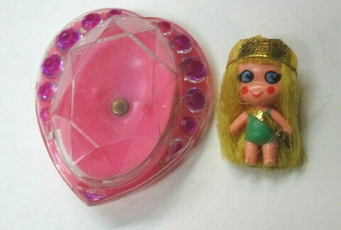 RARE Mattel 1967 Liddle Kiddle Jewelry Heart Pin w/Tiny Kiddle  #3741 Loose