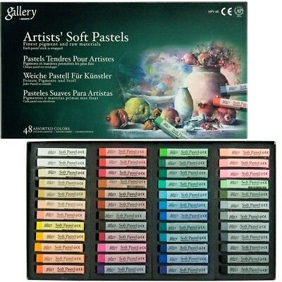 Mungyo Gallery Artists Soft Pastel Squares Cardboard Box Set 48 Assorted Colors